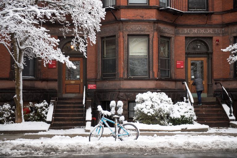 Bay State Road Brownstone in winter